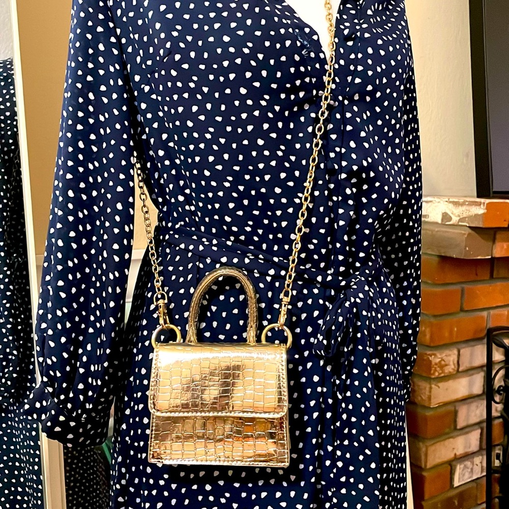 Gold mini crossbody bag